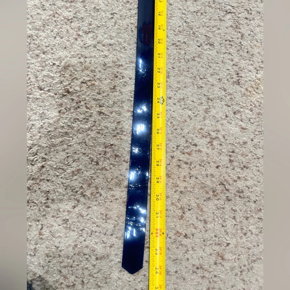Vintage 80s Women’s Blue Patent Leather High Waist Rectangle Buckle Fashion Belt